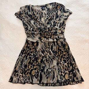 Y2K Audrey & Grace Animal Print baby doll top